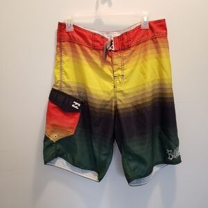 Billabong Rainbow Ombre Board Shorts Size 34